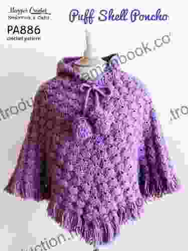 Crochet Pattern Puff Shell Poncho PA886 R